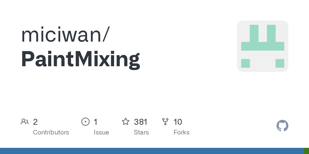 miwanicki's tweet card. Contribute to miciwan/PaintMixing development by creating an account on GitHub.