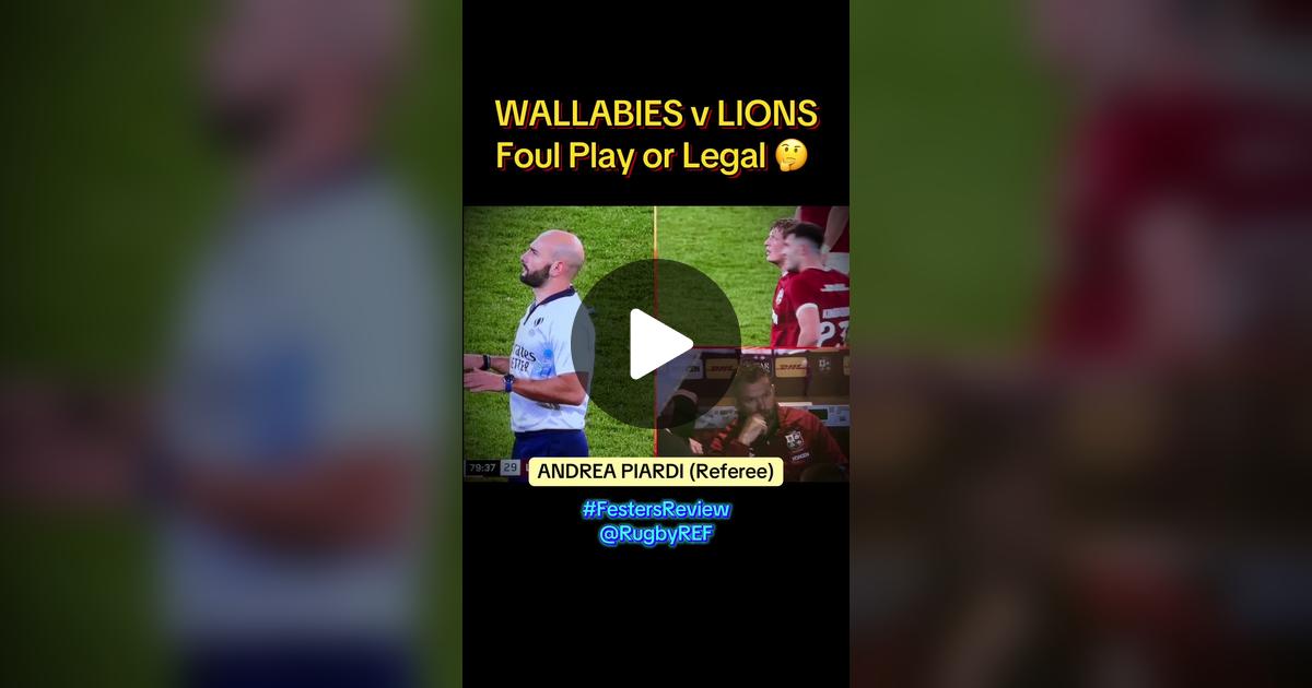 Slipcatch's tweet card. 343 likes, 139 comments. “#Wallabies #Lions #LionsTour #RugbyREF #AndreaPiardi #TMO #NikaAmashukeli #BenOKeeffe #LawReview #UncleFester”