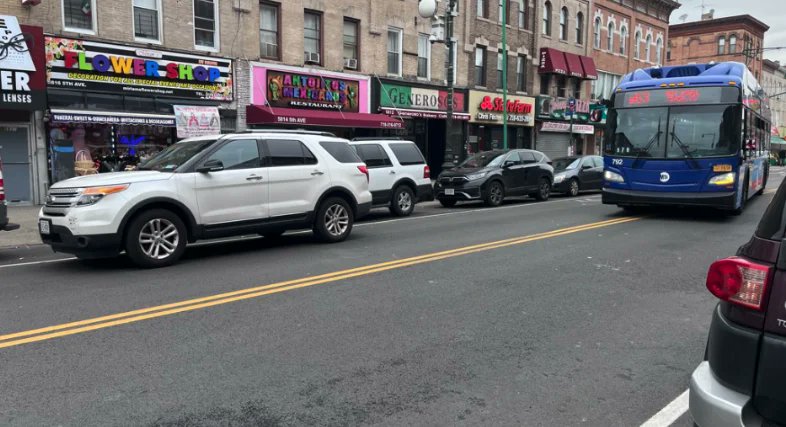 WNYC's tweet card. Although double parking is illegal in New York City, look down virtually any street and you’ll see that drivers have largely decided that “a parking spot” is wherever they want it to be.