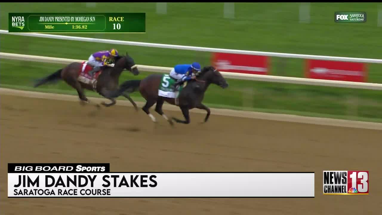 chrystalstone_'s tweet card. Kentucky Derby and Belmont Stakes winner, Sovereignty, won the Jim Dandy Stakes Saturday at Saratoga Race Course. Junior Alvarado was on board the three-year-old who is trained by Bill Mott. This is...