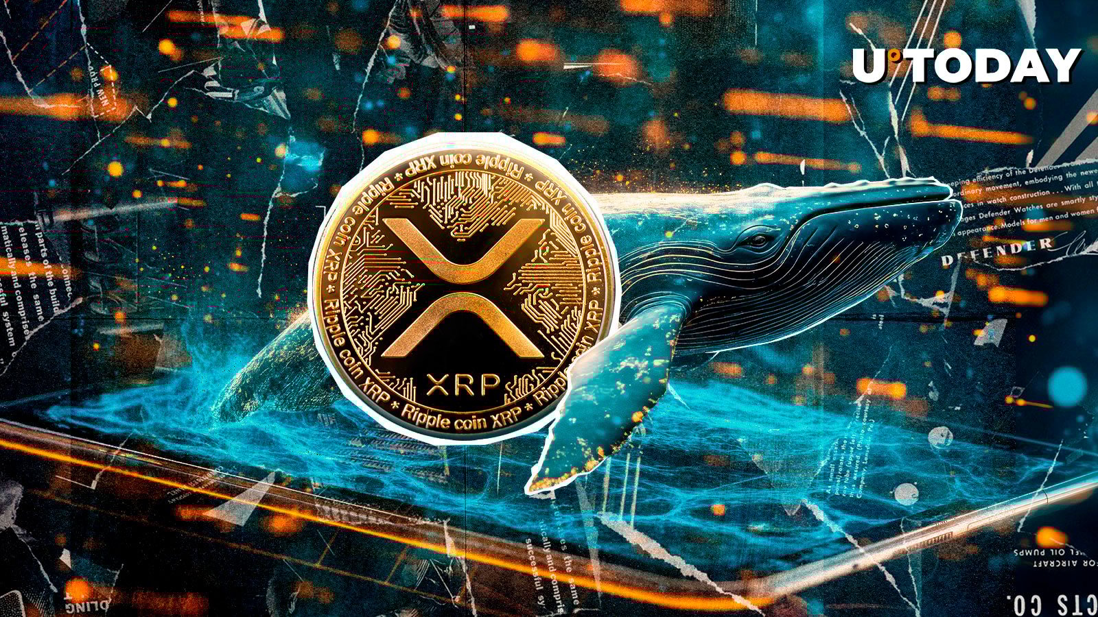 Utoday_en's tweet card. Anonymous wallet bets big on XRP on major decentralized exchange, inside is liquidation price