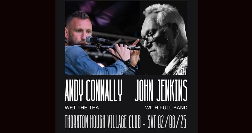 CurrieRadioShow's tweet card. Thornton Hough Village Club presents a double header of local folk music featuring John Jenkins & Band plus Andy Connally (Wet The Tea). John Jenkins makes a welcome return to Thornton Hough acco...