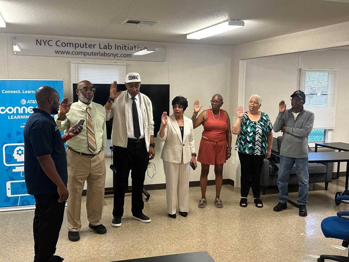 bronxtimes's tweet card. PSA 8, the NYPD division that patrols Bronx NYCHA developments in the 43rd and 45th Precincts, held a July 15 swearing-in ceremony for its tenant council,