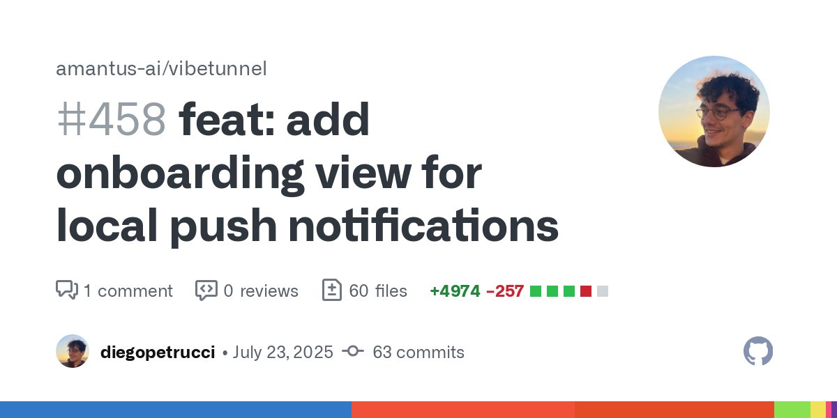 VibeTunnel's tweet card. Added a notification step for the onboarding as discussed on discord. The branch is based off the push notifications one. I had to tweak some of the NotificationService method to expose them and re...