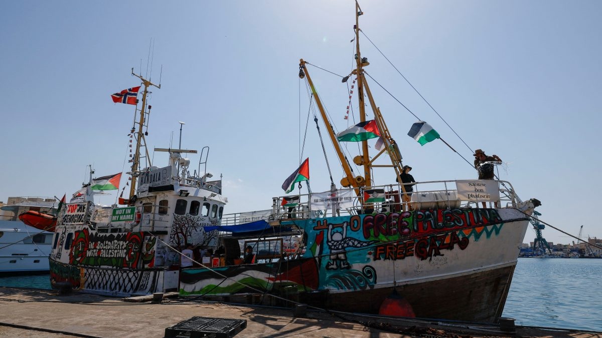 firstpost's tweet card. The activist vessel, Handala. had been on course to try to break an Israeli naval blockade of Gaza and bring a small quantity of humanitarian aid to the territory’s Palestinian residents