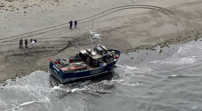 KymKemp's tweet card. “[T]he vessel became disabled in the surf and ran aground.”…