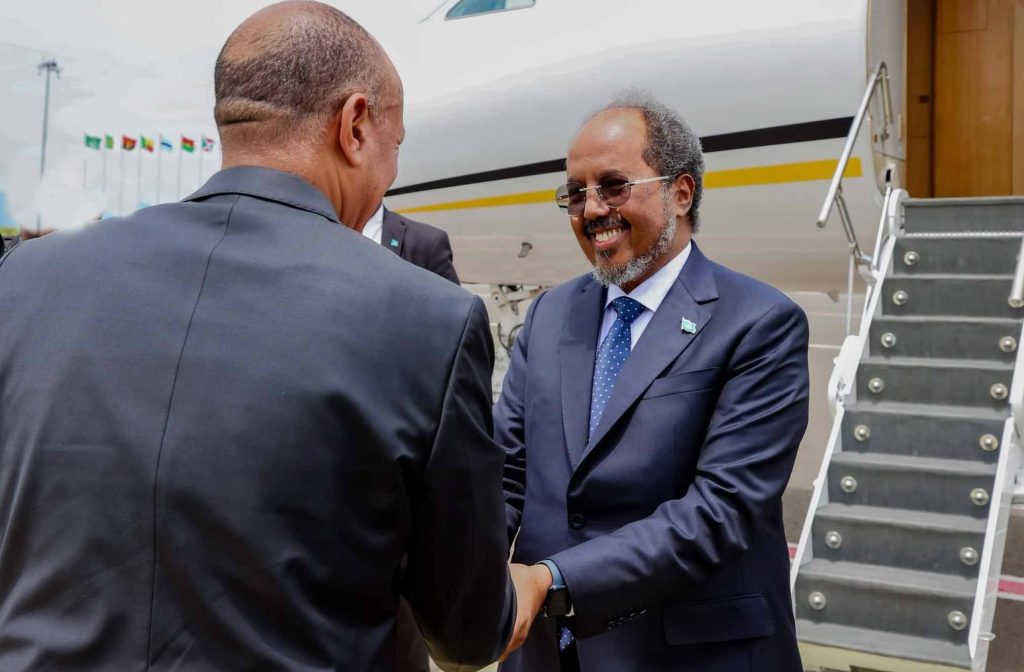 SomaliGuardian's tweet card. MOGADISHU (Somaliguardian) - Somalia’s President Hassan Sheikh Mohamud arrived in Ethiopia on Sunday, just hours after Al-Shabaab insurgents retook control of