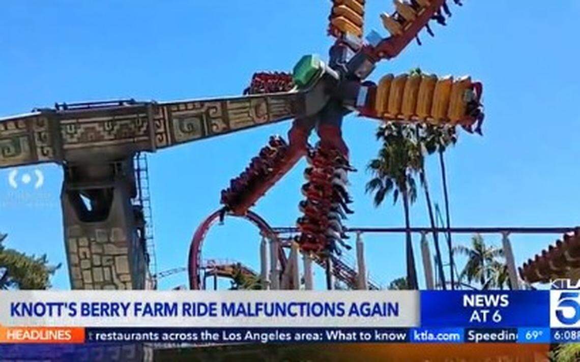 modbee's tweet card. The ride stopped for about five minutes, park officials say.
