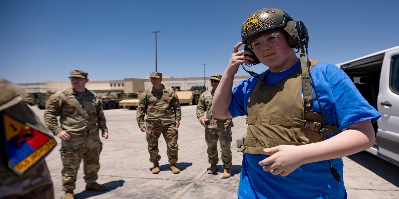 Fchavezeptimes's tweet card. After months of chemotherapy, a boy lived his dream of being a U.S. Army tank commander for a day through Make-A-Wish at Fort Bliss, Texas.