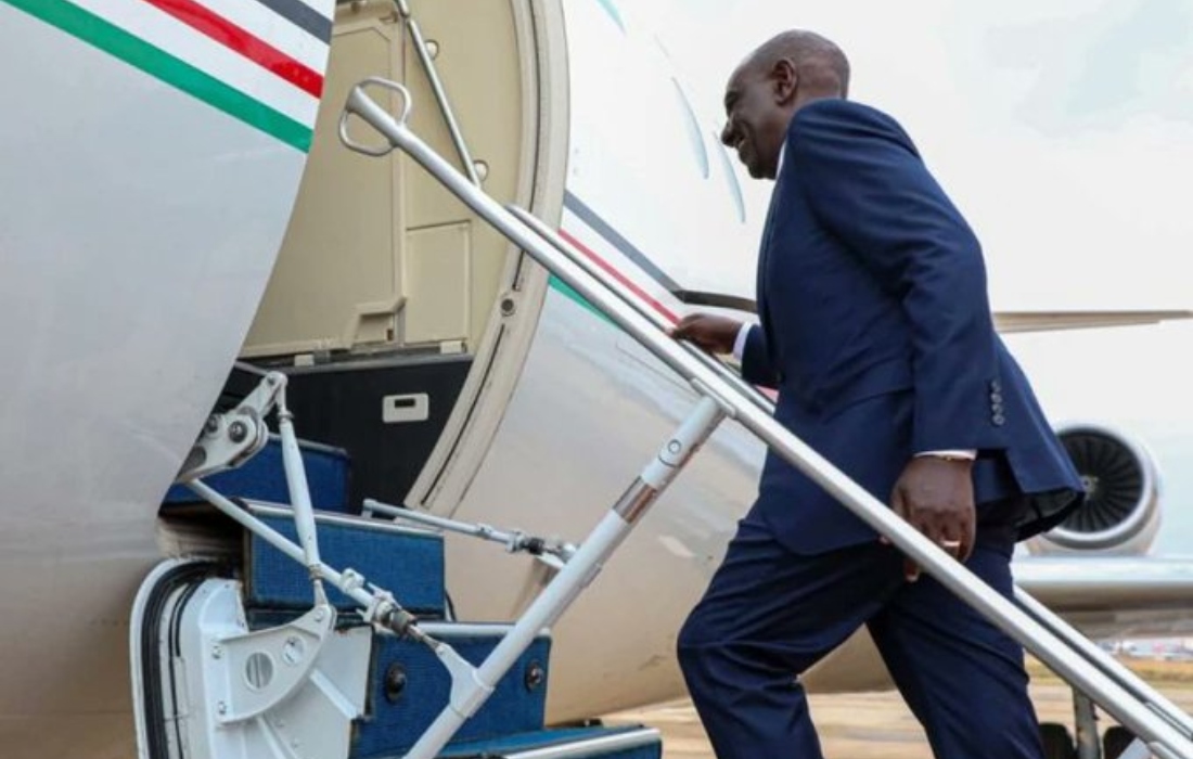 whispers_wire's tweet card. President Ruto has departed the country for Addis Ababa, Ethiopia to participate in a crucial engagement alongside other world leaders. According to State House spokesperson Hussein Mohamed, the Head...