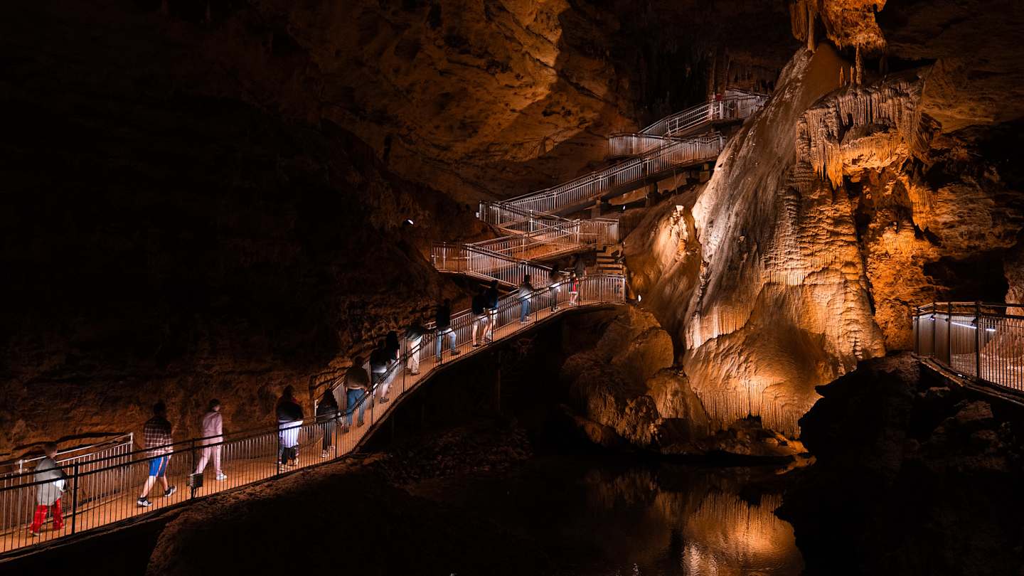 mental_floss's tweet card. These caves are slow-dripping time machines ripe for exploring.