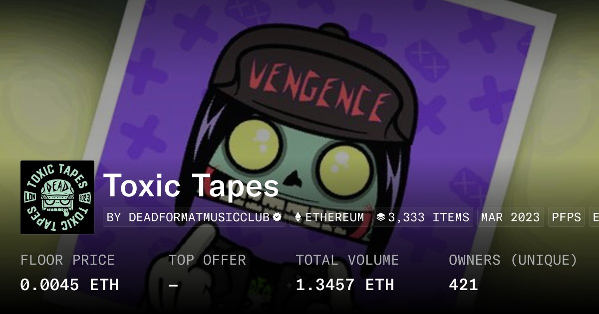 deadformatmc's tweet card. Dead Format Music Club Presents 'Toxic Tapes'