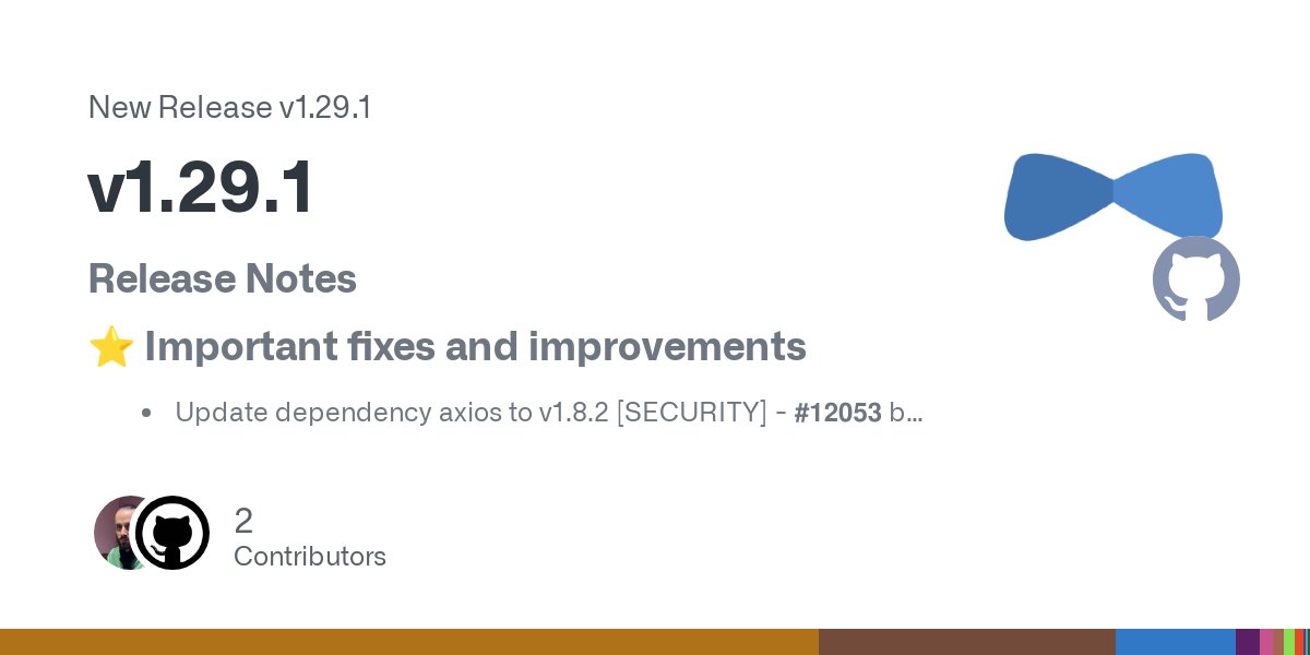pascalgrimaud's tweet card. Release Notes ⭐ Important fixes and improvements Update dependency axios to v1.8.2 [SECURITY] - #12053 by @renovate[bot] 🔧 Enhancements Angular: Configure environment-specific defaults - #11981 ...