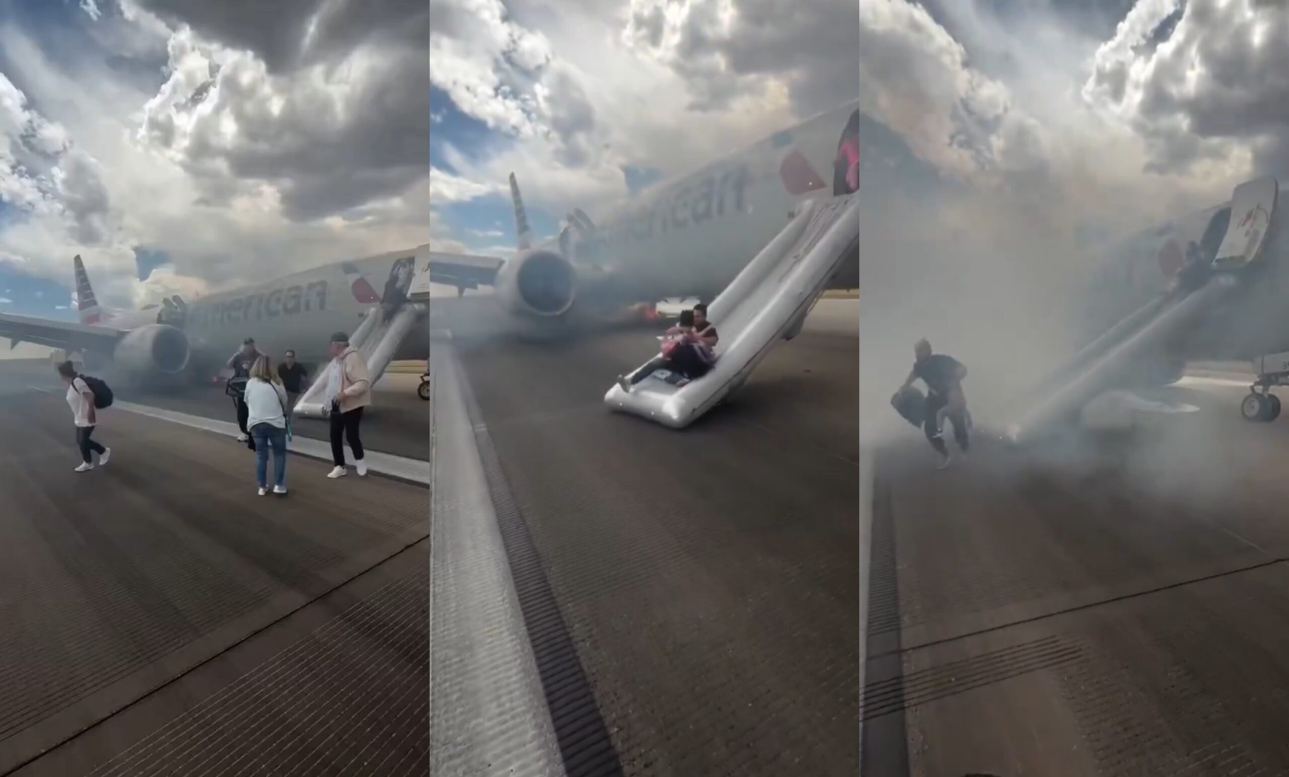 TelemundoUY's tweet card. El reventón de los neumáticos y la desaceleración del avión durante el frenado provocaron un incendio aislado en los frenos, que fue extinguido por los bomberos de la ciudad, según la compañía aérea.