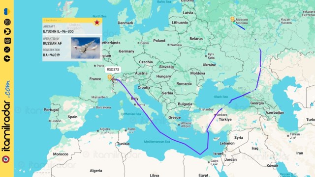 ItaMilRadar's tweet card. Since February 2022, the airspace over Europe and NATO countries (with the notable exception of Turkey) has been closed to Russian aircraft.This afternoon, however, an Ilyushin Il-96-300 of the Rus…