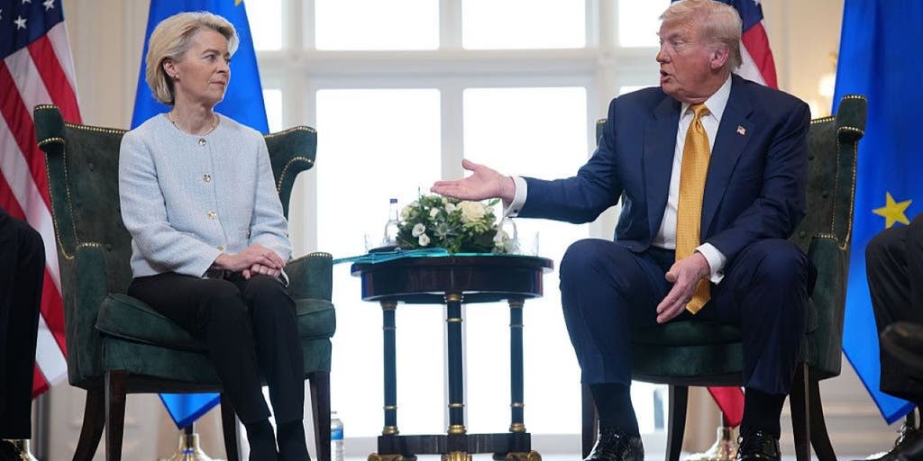 RepMarkAlford's tweet card. President Donald Trump announced a trade deal with the European Union on Sunday after EU Commission President Ursula von der Leyen said the process took "heavy lifting."