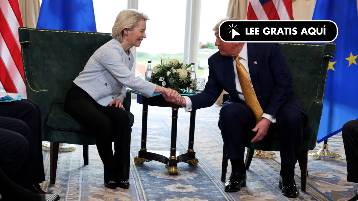 Inspectores_IHE's tweet card. La presidenta de la Comisión Europea, Ursula von der Leyen, y el presidente de Estados Unidos, Donald Trump, han alcanzado este domingo un acuerdo para