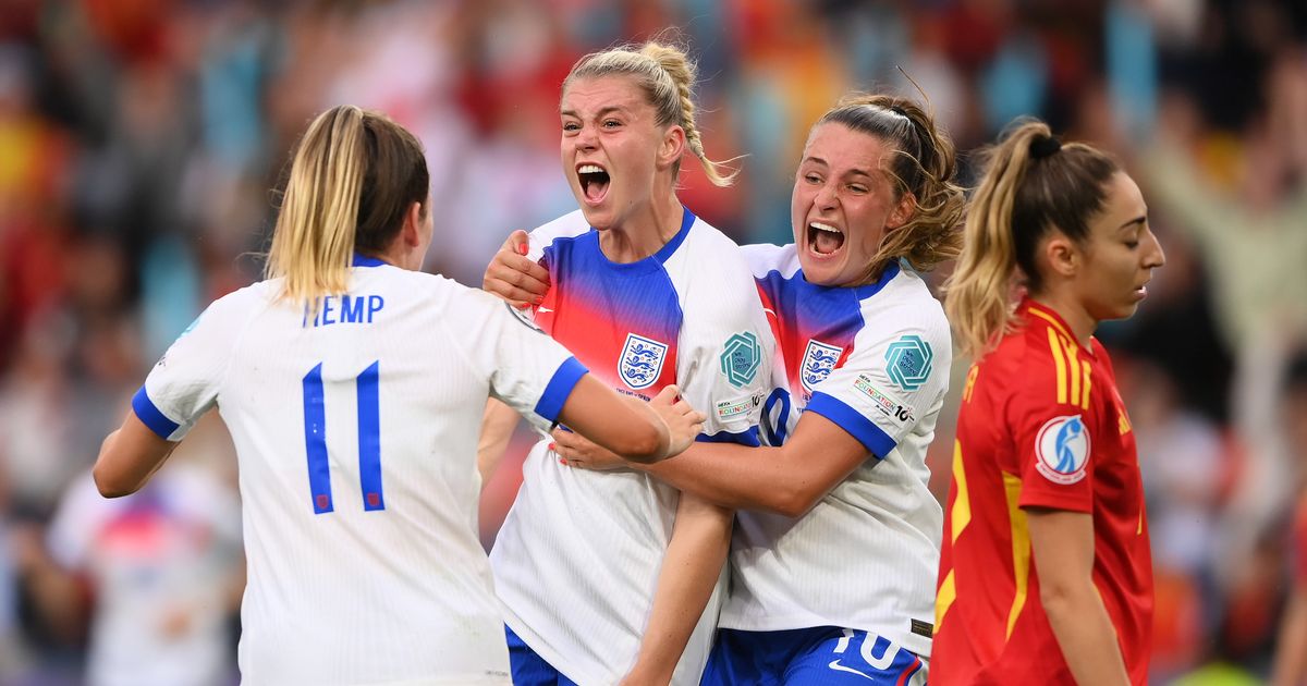 RSStGeorge's tweet card. England are taking on Spain in their Euro 2025 showdown after a thrilling run to the final, three years after the Lionesses lifted the trophy at Wembley under boss Sarina Wiegman