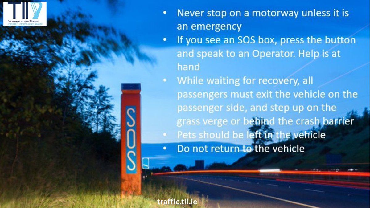 CorkSafetyAlert's tweet card. Emergency on Irish motorways? Orange SOS boxes connect you directly to help even without mobile signal. Lift handset, state location, stay safe.
