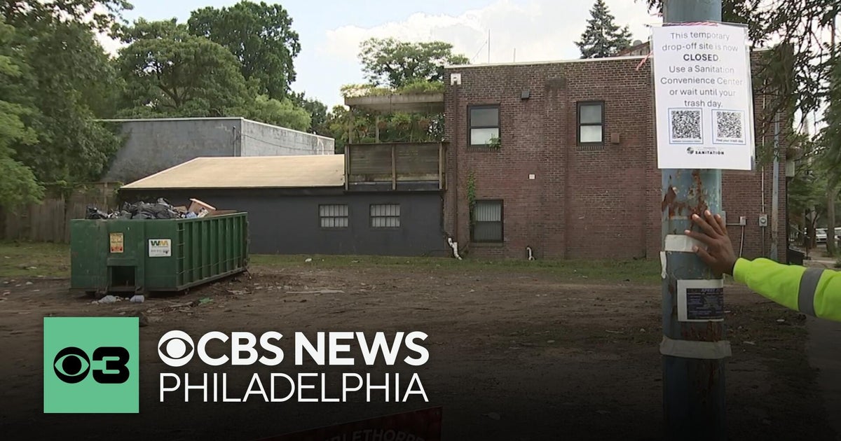 PhilaSanitation's tweet card. Crews will remove the last of the dumpsters from temporary drop-off sites that were set up during the city workers' strike. Ray Strickland explains that while some areas are looking cleaner now,...