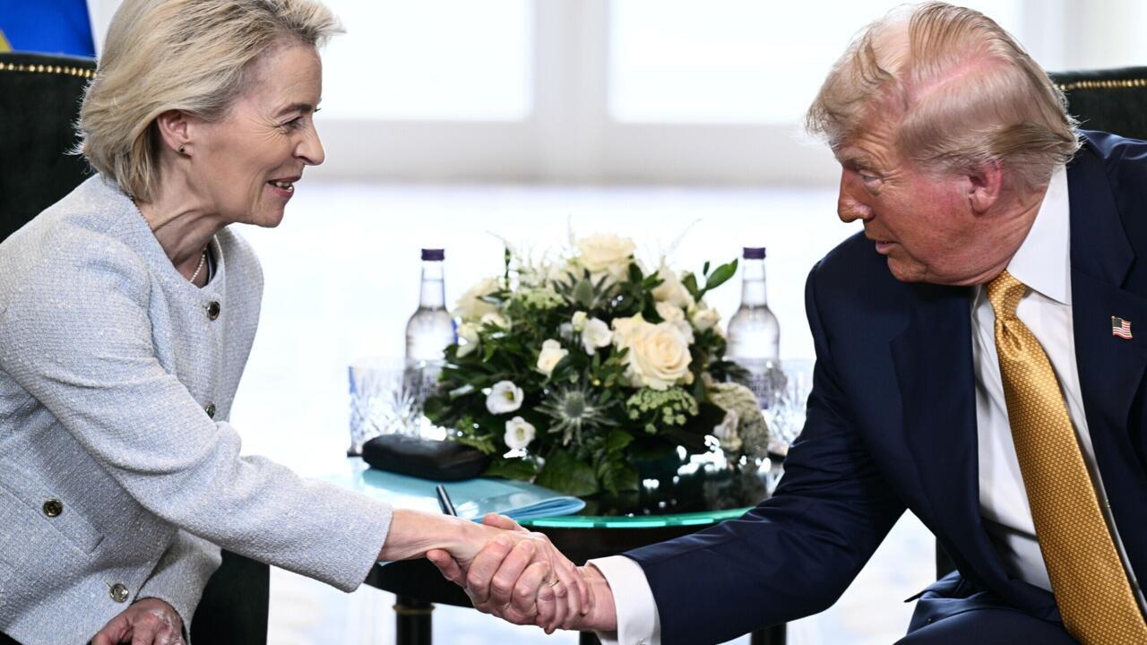 BeaudonnetTV's tweet card. Le président américain Donald Trump et la présidente de la Commission européenne Ursula von der Leyen ont arraché dimanche un accord douanier à Turnberry en Ecosse, au terme d'une réunion éclair.