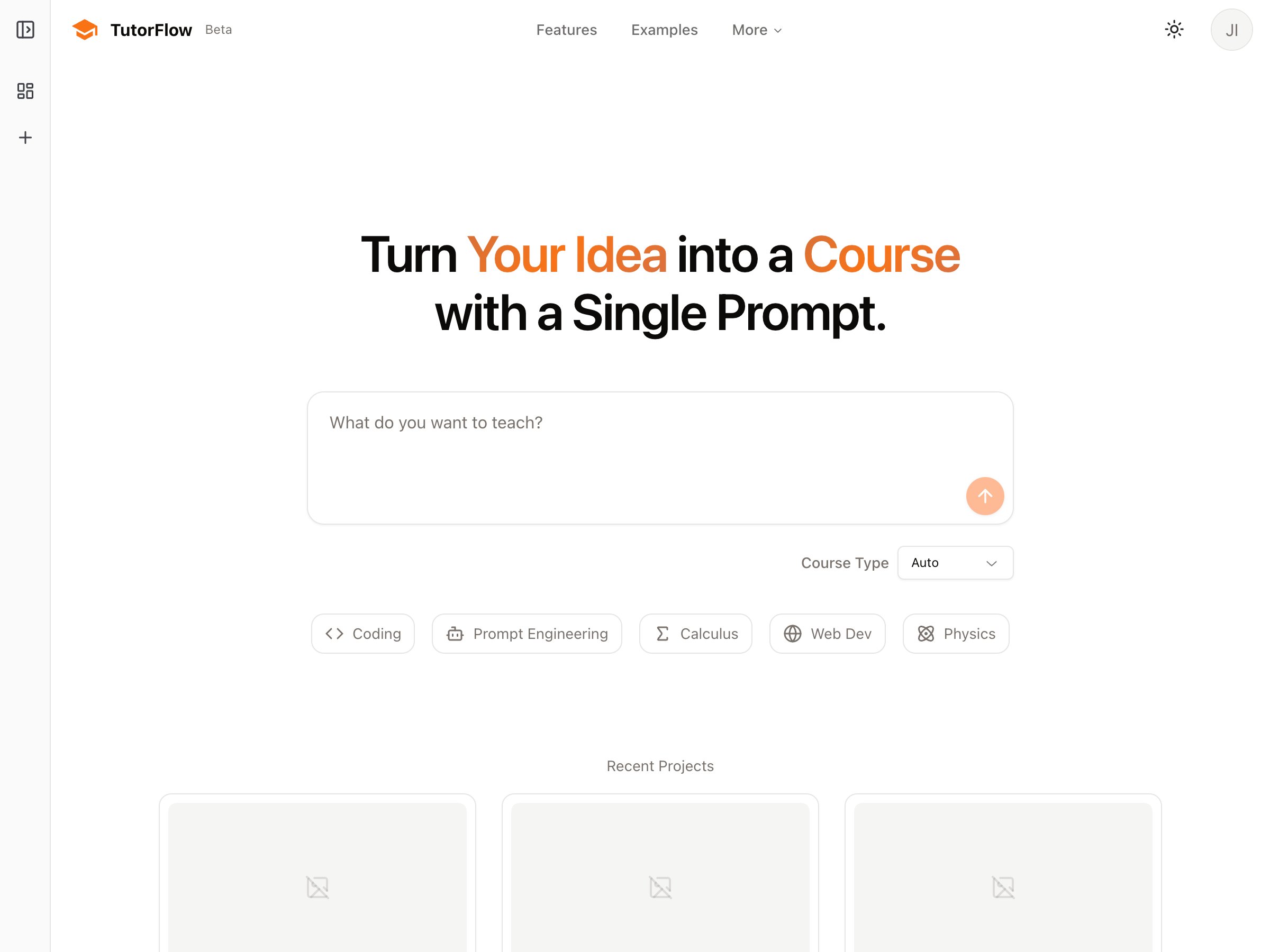 BetaList's tweet card. Turn your idea into a course with a single prompt