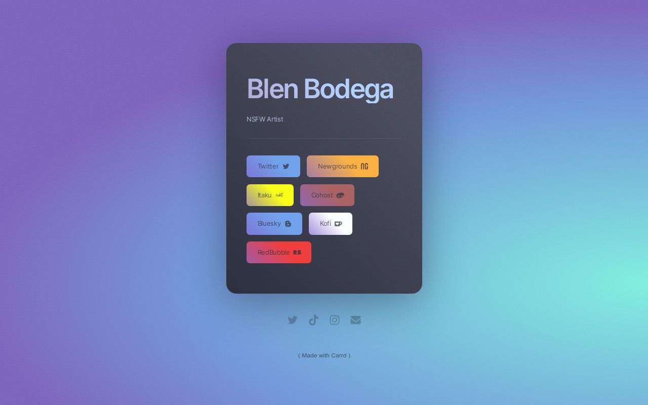 BlenBodega's tweet card. My links.