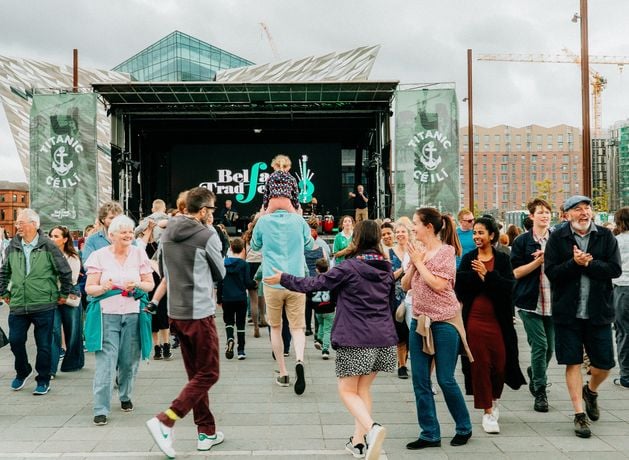 OpenMinded_21's tweet card. Over 10,000 people gathered in east Belfast for the island of Ireland’s largest céilí festival on Sunday afternoon.