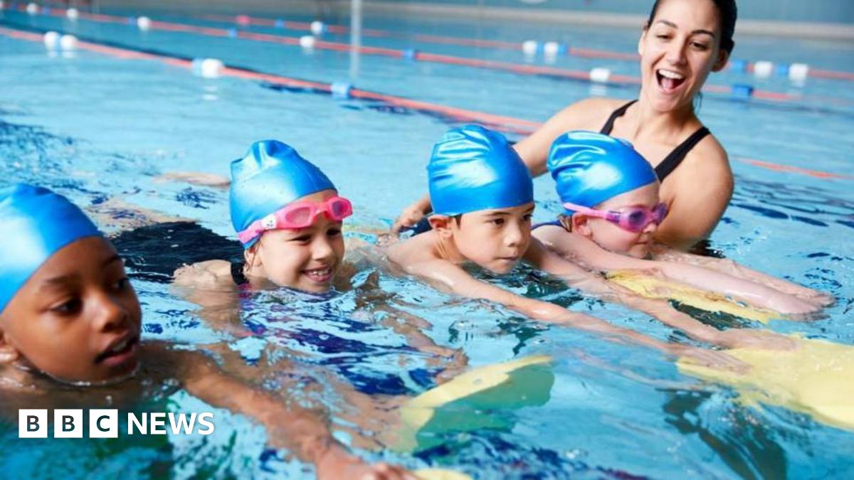 schoolsontap's tweet card. Swimming is in the national curriculum, but Plaid says funding limits what primary schools offer.