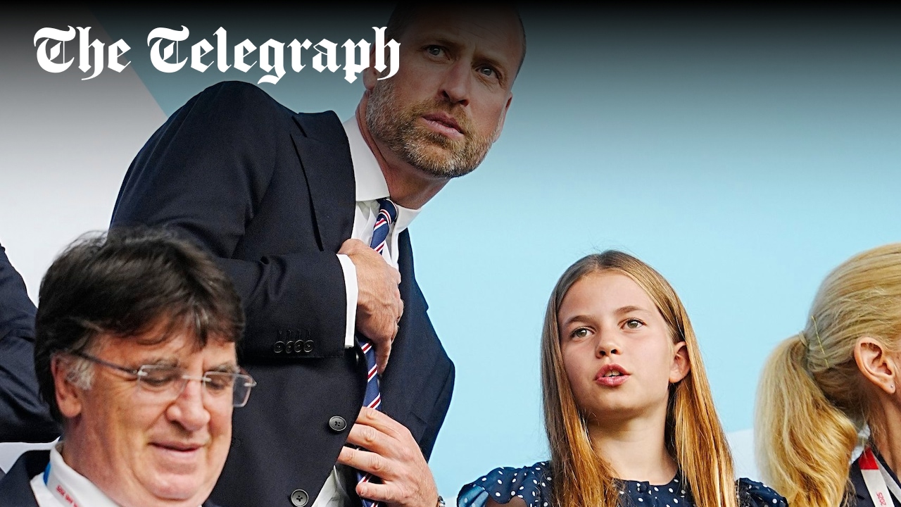 TelegraphRoyals's tweet card. Father and daughter attend match in Basel to cheer on England women’s team