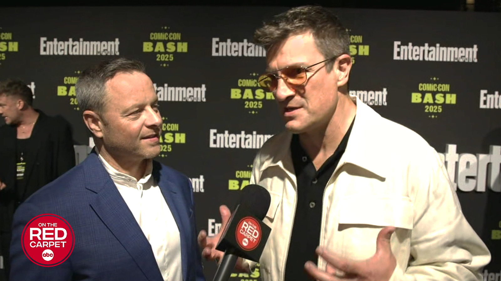 OnTheRedCarpet's tweet card. Nathan Fillion, Jim Cummings, and Marvel stars relive the wild energy of San Diego Comic-Con at the EW Bash.  