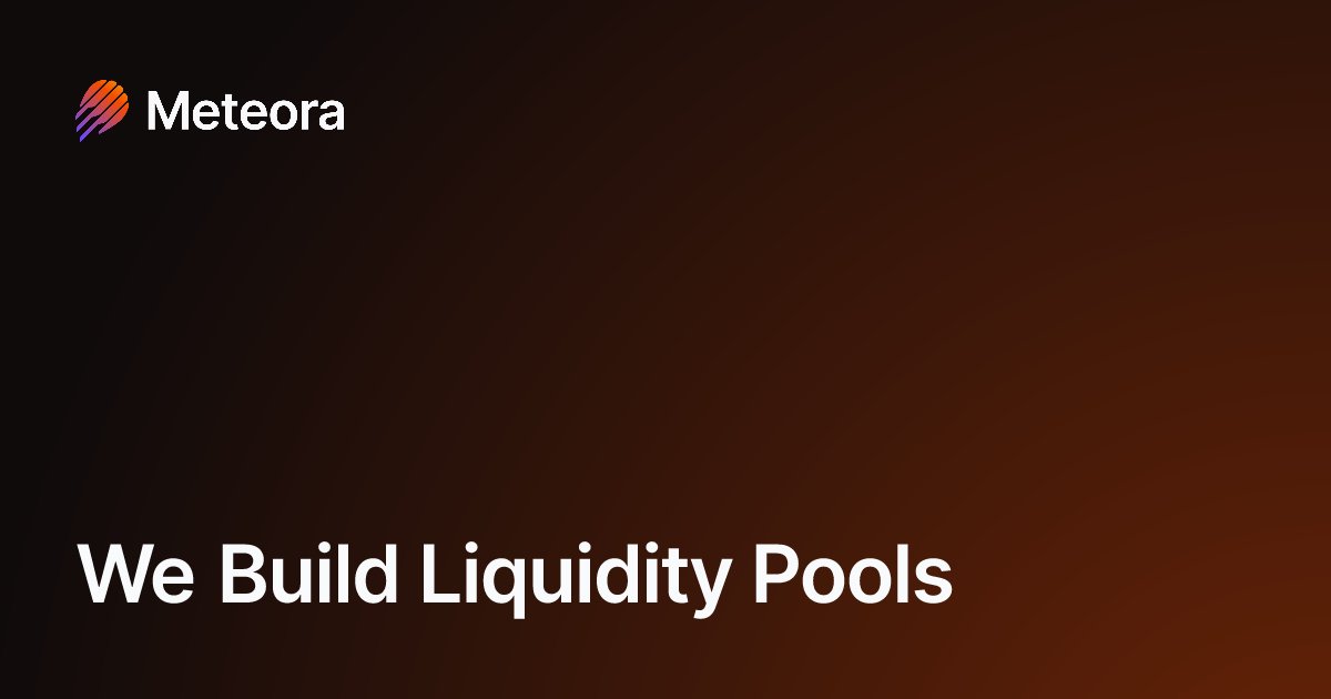 WillFoxOnline's tweet card. We Build Liquidity Pools - Meteora Documentation