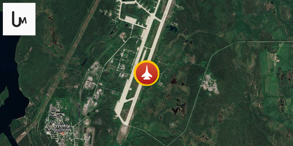 55Sun5's tweet card. Tu-95MS bombers are airborne from Olenya airbase Visotsky, Murmansk region - Ukraine Interactive map - Ukraine Latest news on live map - liveuamap.com