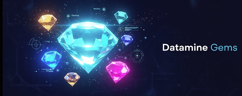 dataminenetwork's tweet card. The Datamine Network team is thrilled to announce the launch of Datamine Gems, our groundbreaking #GameFi experience built on the…