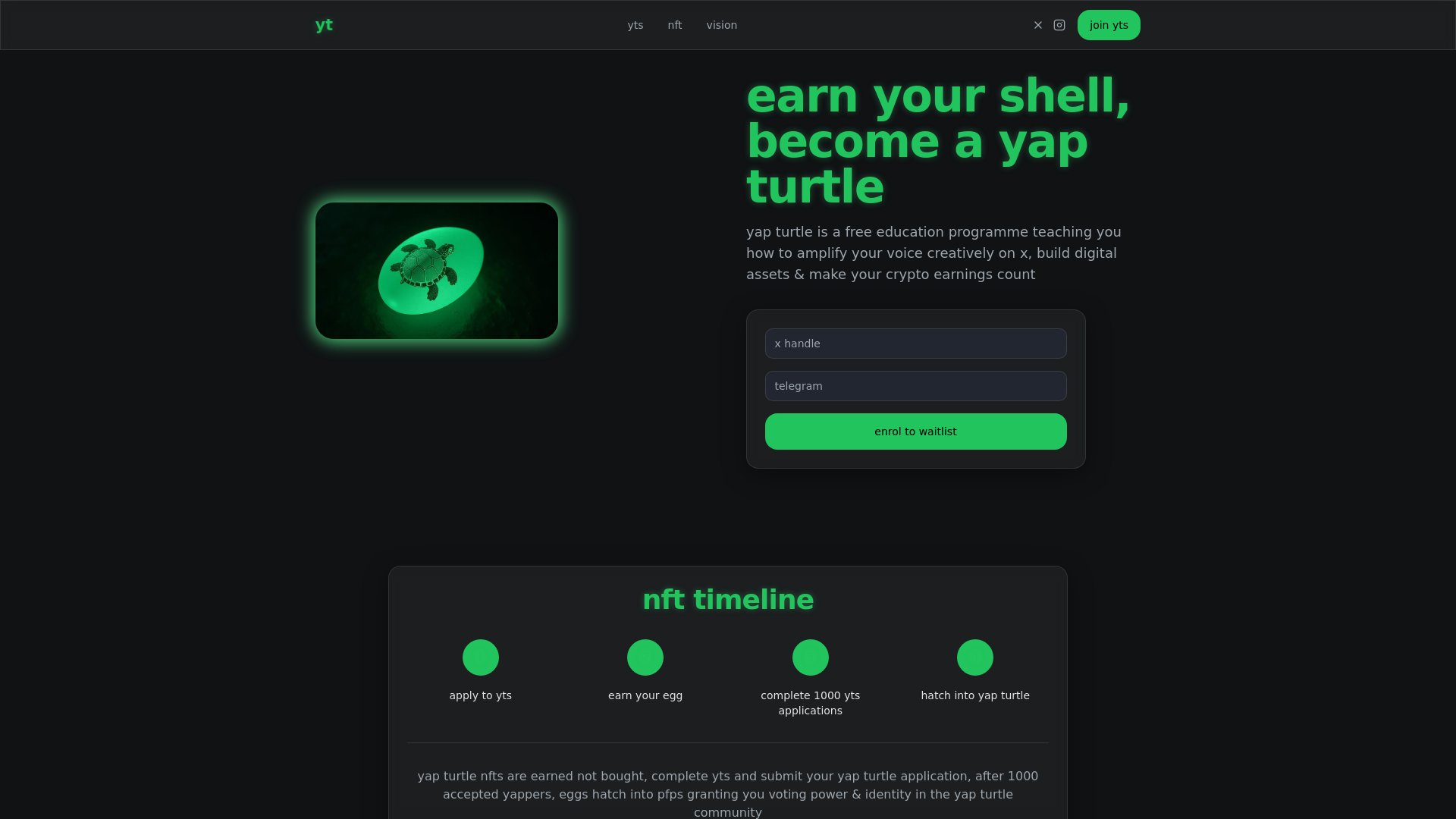 NotYourZaddyx's tweet card. yap turtle is a free programme teaching you how to build your voice on x, earn from your ideas, and be part of the infofi revolution
