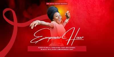 TheAfiyaCenter's tweet card. Join us for an empowering hour with The Afiya Center to learn, grow, and uplift each other in person!