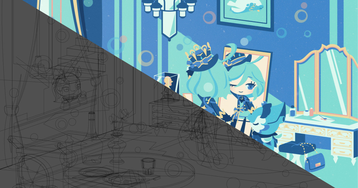 _cobalta_'s tweet card. という覚え書きです。 今回の絵:https://www.pixiv.net/artworks/118110474 ① 朝の優しく落ち着いた雰囲気を感じられるような色を選びました。 フリーナが主役なので、水色を基調としています。 ② 顔は一番見せたい部分なので、中央に近い位置に配置。 また顔を横切るように壁に影を置くことで、顔周辺のコントラストを...