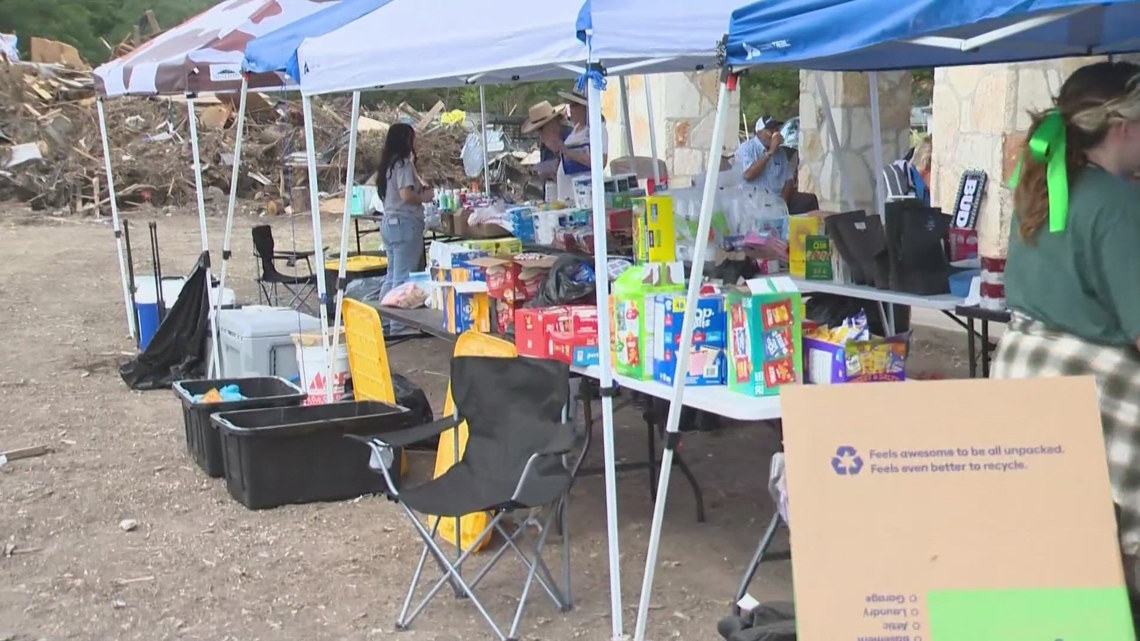 KENS5's tweet card. A Kerrville businessowner planned a free event in Hunt Sunday to give residents and first responders a chance to relax and recoup following the devastating flood.