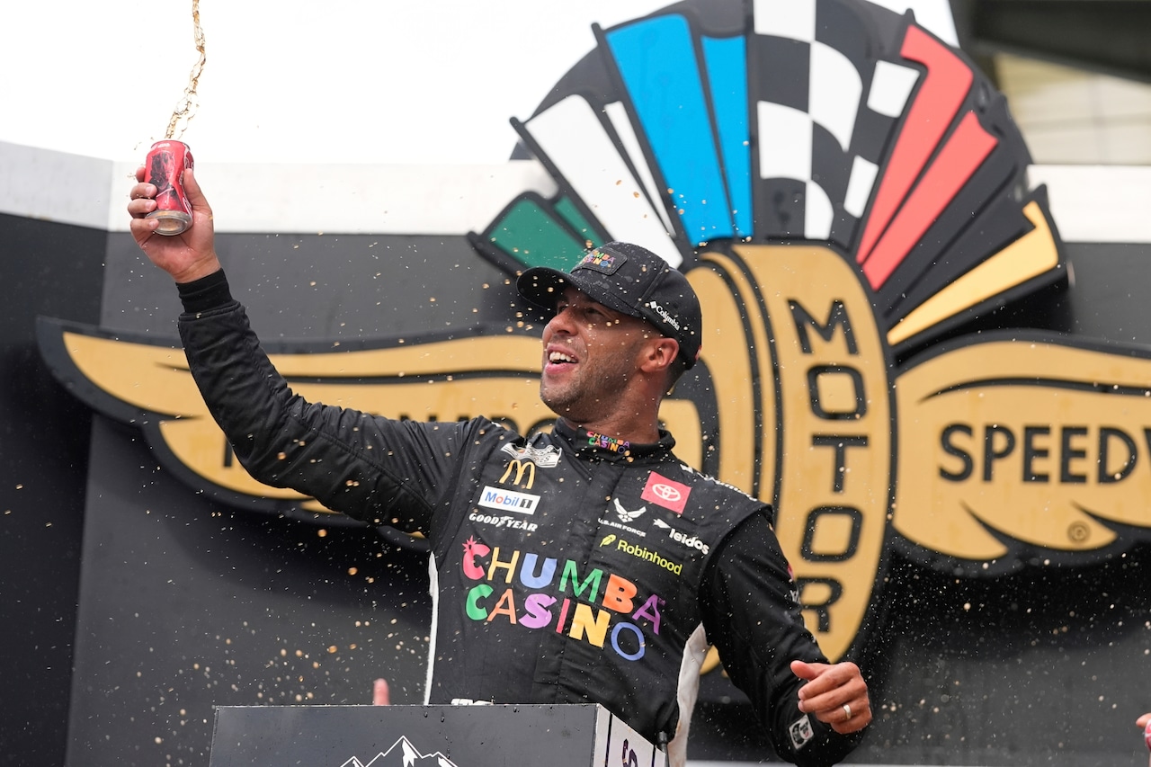 pasports's tweet card. It marked his third NASCAR Cup victory and his first at one of the series’ four crown jewel races, and ended a 100-race winless streak that dated to 2022 at Kansas.