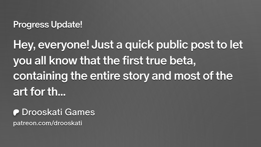 DrooskatiGames's tweet card. Get more from Drooskati Games on Patreon