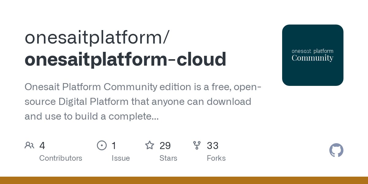 onesaitplatform's tweet card. Onesait Platform Community edition is a free, open-source Digital Platform that anyone can download and use to build a complete solution over it. This repo contains the Cloud Side of the Platform. ...