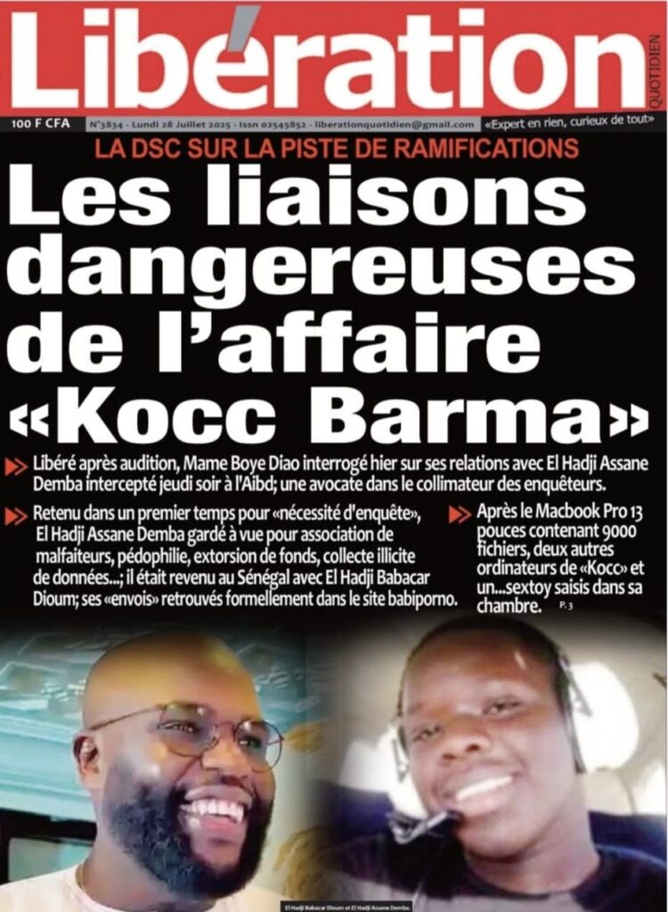 senego's tweet card. Découvrez les Unes des journaux sénégalais du lundi 28 juillet 2025