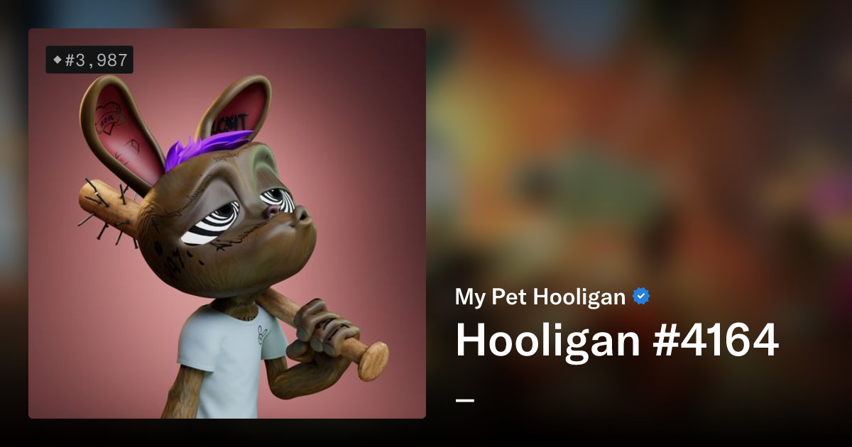 GDWizard00's tweet card. A genesis collection of 8888 Pet Hooligans – unique 3D characters that are posed to defend Web3 from the corporate overlord, MetaZuckBot. Each Hooligan provides access to the AMGI Studio's suite of...