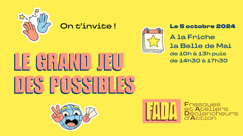 AssociationSNC's tweet card. Atelier organisé·e par Alternatiba Marseille à Marseille - Le collectif FADA (Fresques et Ateliers Déclencheurs d'Action) vous invite au Grand Jeu des Possibles à Marseille ! Prenez vos places en...