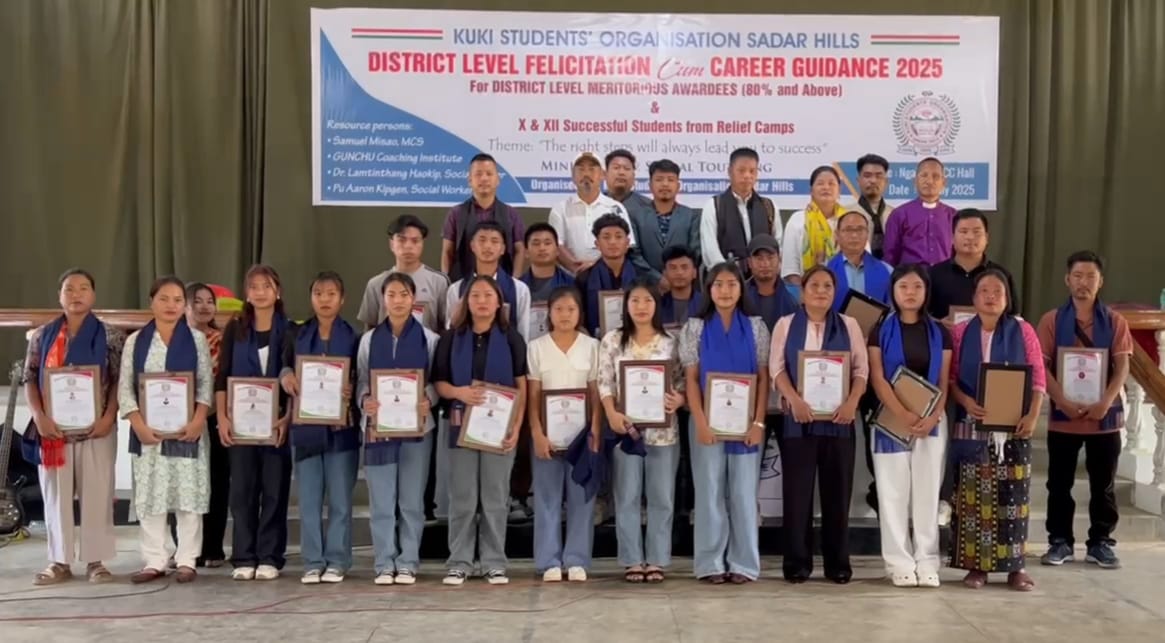 HillsJournal's tweet card. In a moment that shone like a beacon of hope amid hardship, the Kuki Students’ Organisation (KSO) Sadar Hills on Thursday honored around 60 successful