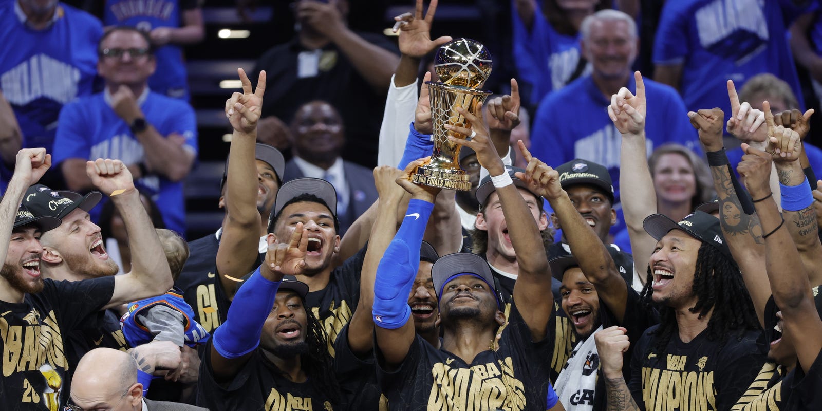 Justintohoops's tweet card. The OKC Thunder secured its first-ever championship with a home win over the Indiana Pacers in Game 7 of the NBA Finals.