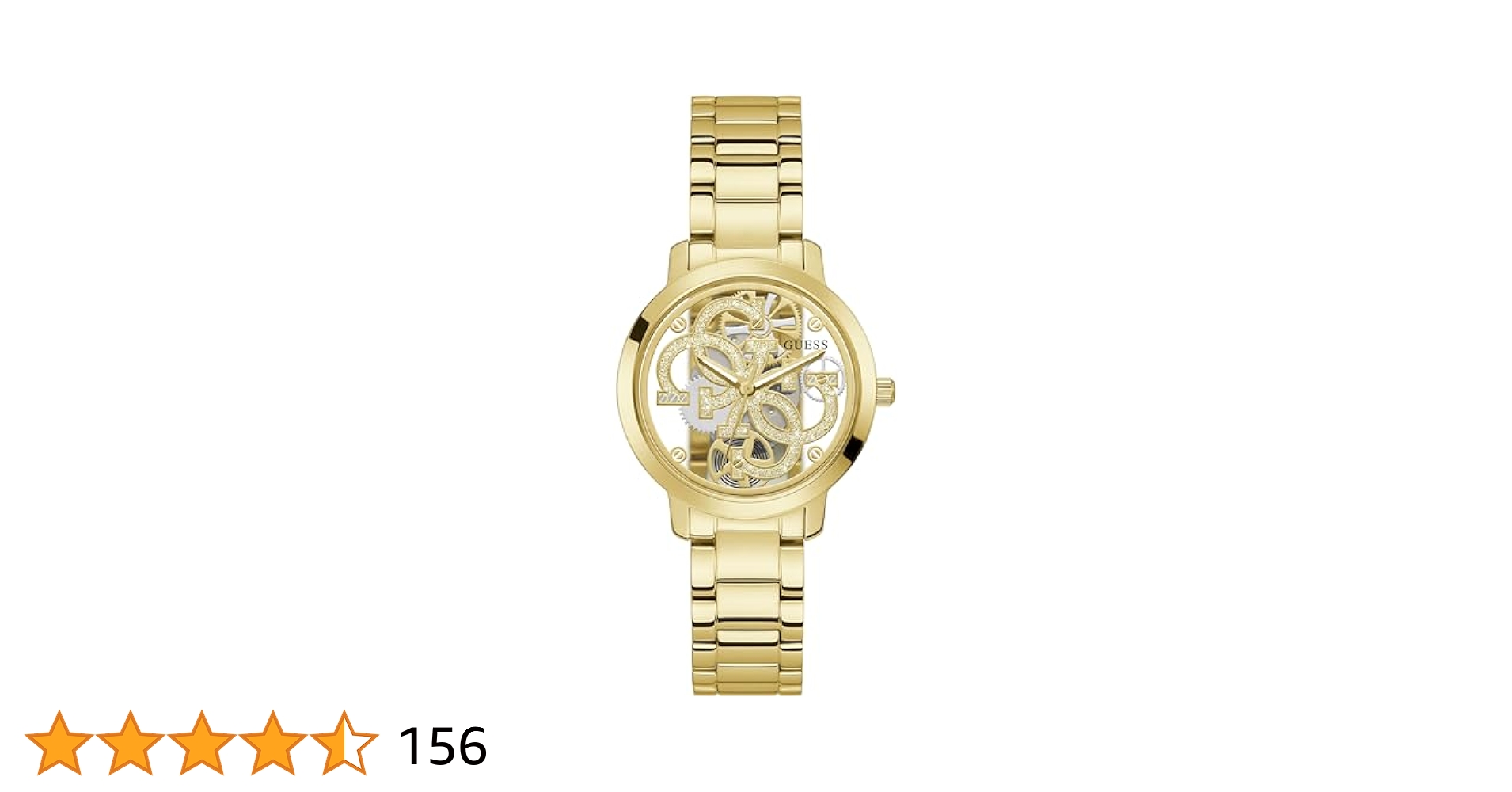 DealBeeOfficial's tweet card. The Guess Clear Gold Dial Women's Analog Watch will elevate your look. This watch, with its sturdy stainless steel strap, is ideal for casual events. This watch is both attractive and reliable, it...