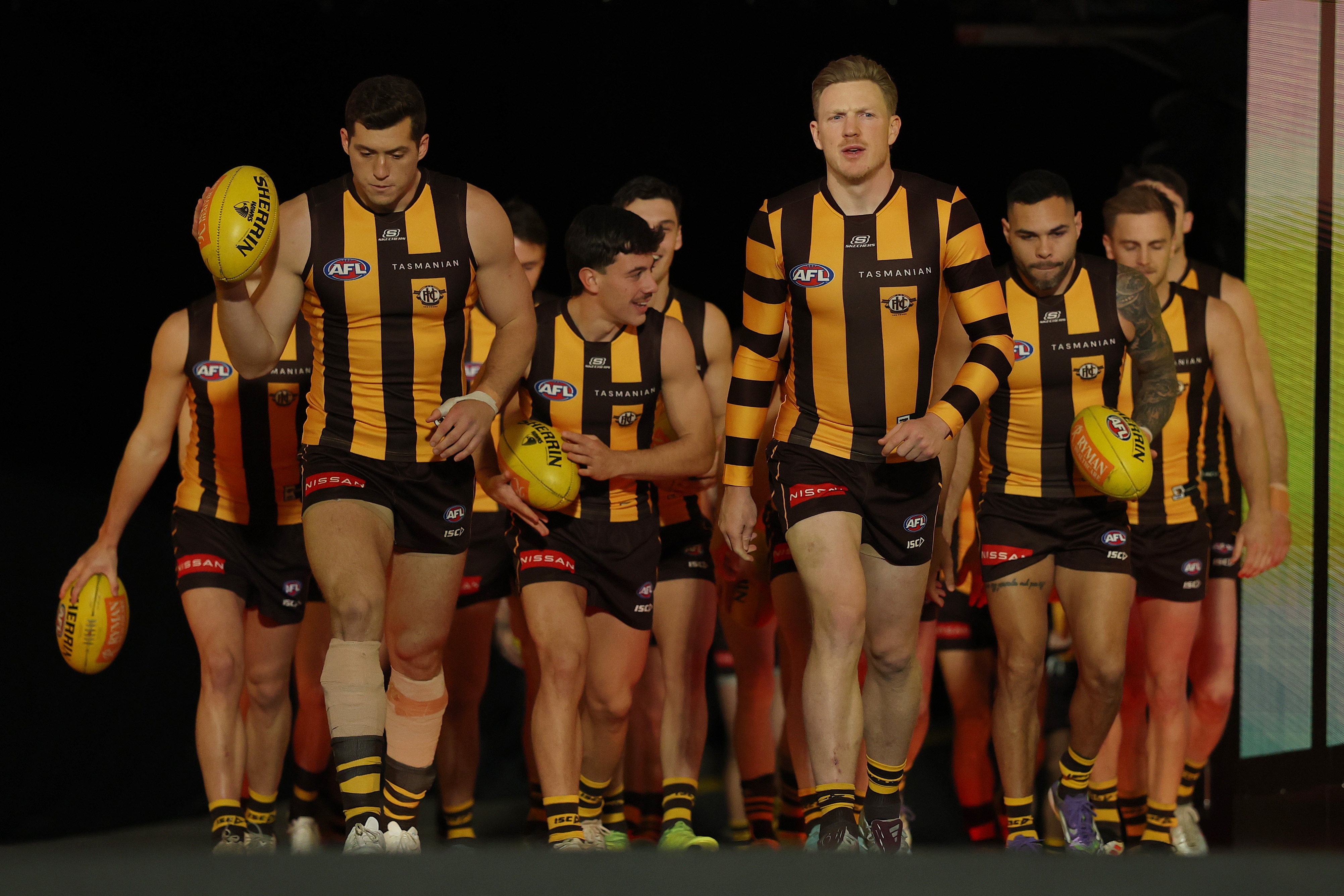 HawthornFC's tweet card. It was a clean sweep of Hawks in the votes this week!