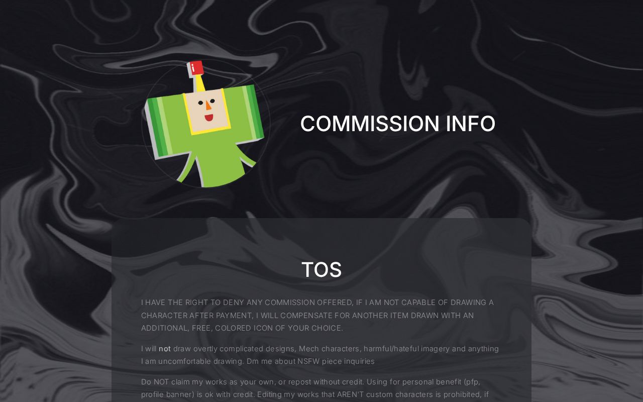 barter_n_fail's tweet card. Info about my comms i thinkg...