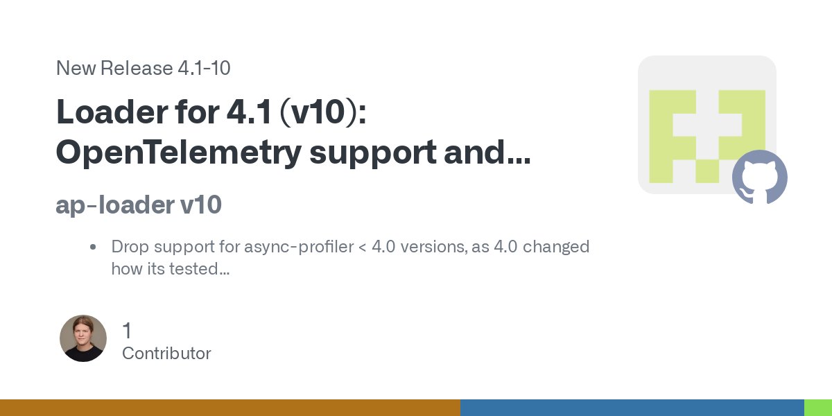 parttimen3rd's tweet card. ap-loader v10 Drop support for async-profiler < 4.0 versions, as 4.0 changed how its tested Major changes in the usage of the JFR conversion made by async-profiler which are not hidden Clean up...